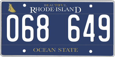 RI license plate 068649