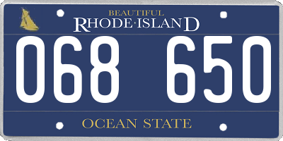 RI license plate 068650