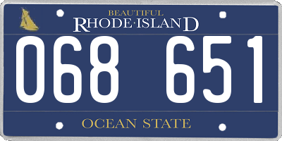 RI license plate 068651