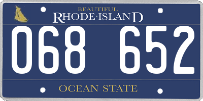 RI license plate 068652