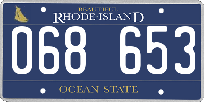 RI license plate 068653