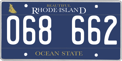 RI license plate 068662