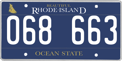 RI license plate 068663