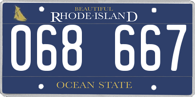RI license plate 068667