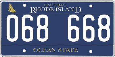 RI license plate 068668