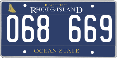 RI license plate 068669