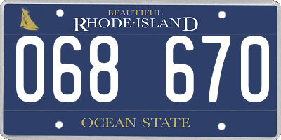 RI license plate 068670
