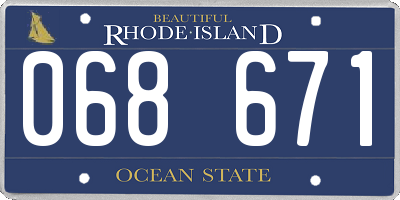 RI license plate 068671