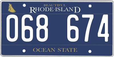 RI license plate 068674