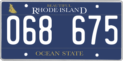 RI license plate 068675