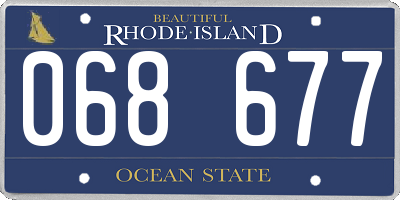RI license plate 068677