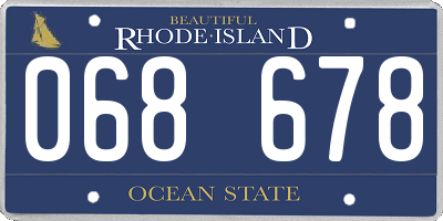 RI license plate 068678