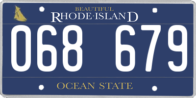 RI license plate 068679