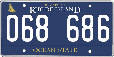RI license plate 068686