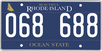 RI license plate 068688