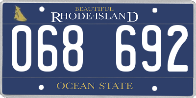 RI license plate 068692