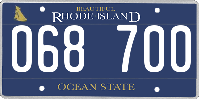 RI license plate 068700