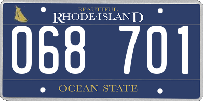 RI license plate 068701