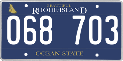 RI license plate 068703