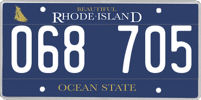 RI license plate 068705