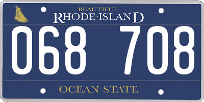 RI license plate 068708