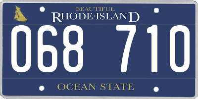 RI license plate 068710