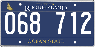 RI license plate 068712