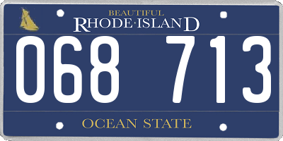 RI license plate 068713