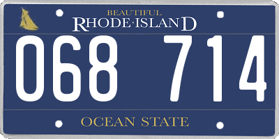 RI license plate 068714
