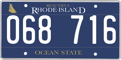 RI license plate 068716