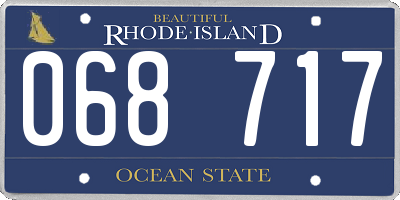 RI license plate 068717