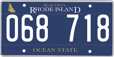 RI license plate 068718
