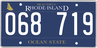 RI license plate 068719