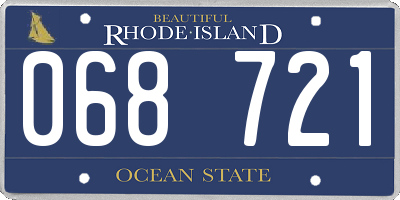 RI license plate 068721