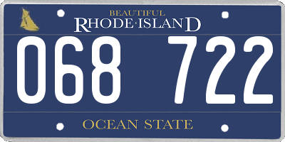 RI license plate 068722