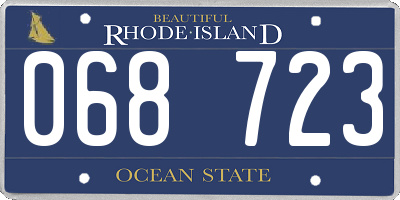 RI license plate 068723