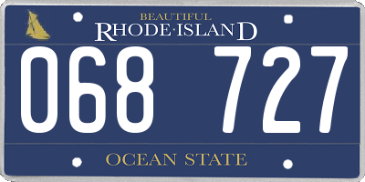 RI license plate 068727