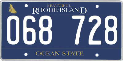 RI license plate 068728