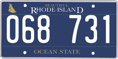 RI license plate 068731