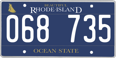 RI license plate 068735
