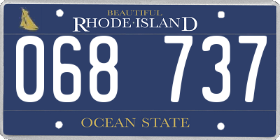 RI license plate 068737