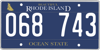 RI license plate 068743