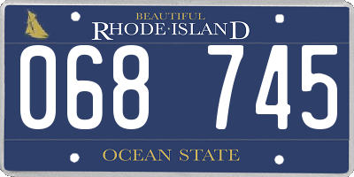 RI license plate 068745