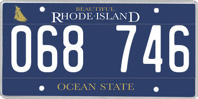 RI license plate 068746