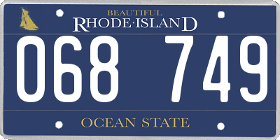 RI license plate 068749