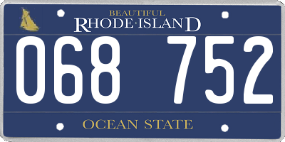 RI license plate 068752
