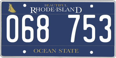 RI license plate 068753