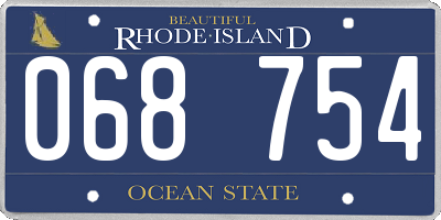 RI license plate 068754