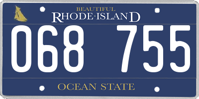 RI license plate 068755