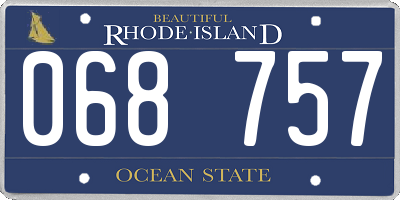 RI license plate 068757